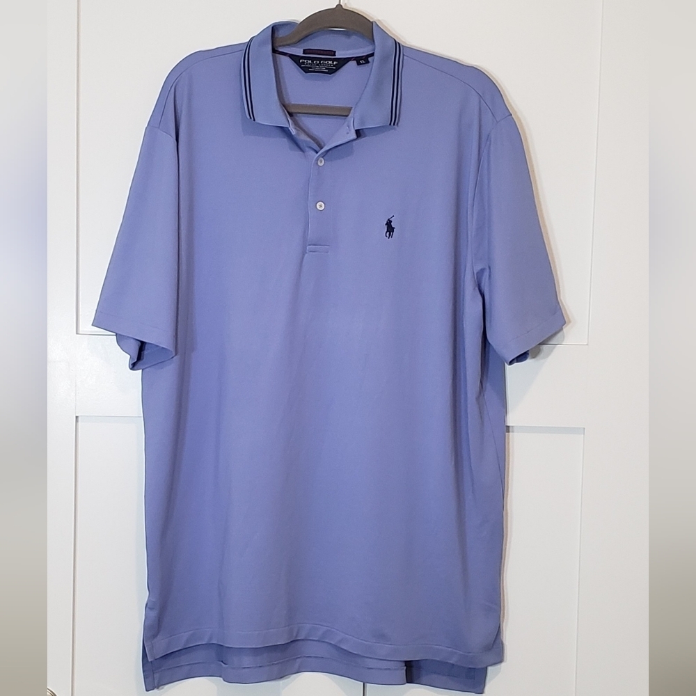 Polo Ralph Lauren Golf Performance Polo Shirt XL Stretch Blue Purple Per…